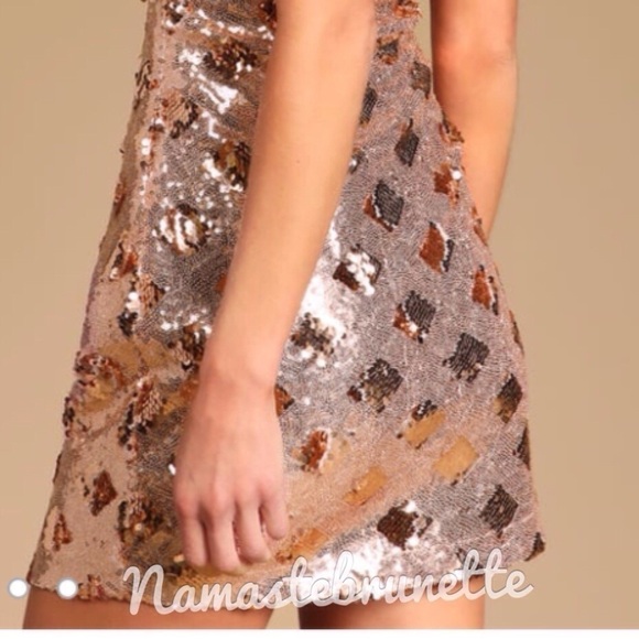 Lulu's Rose Gold Sequin Strapless Bodycon Mini Dress - Picture 7 of 16